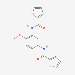 molecular formula C17H14N2O4S B4740022 N-{2-methoxy-5-[(2-thienylcarbonyl)amino]phenyl}-2-furamide 