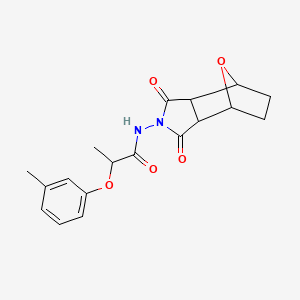molecular formula C18H20N2O5 B4740029 N-(3,5-dioxo-10-oxa-4-azatricyclo[5.2.1.0~2,6~]dec-4-yl)-2-(3-methylphenoxy)propanamide 
