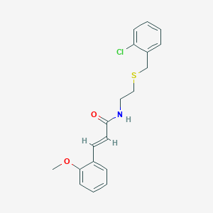 molecular formula C19H20ClNO2S B4740032 N-{2-[(2-chlorobenzyl)thio]ethyl}-3-(2-methoxyphenyl)acrylamide 