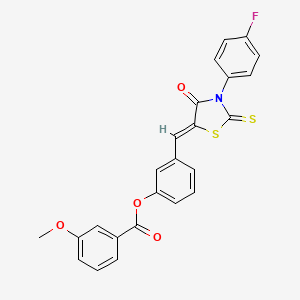 molecular formula C24H16FNO4S2 B4740039 3-{[3-(4-fluorophenyl)-4-oxo-2-thioxo-1,3-thiazolidin-5-ylidene]methyl}phenyl 3-methoxybenzoate 