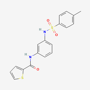 molecular formula C18H16N2O3S2 B4740077 N-(3-{[(4-methylphenyl)sulfonyl]amino}phenyl)-2-thiophenecarboxamide 