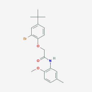 molecular formula C20H24BrNO3 B4740085 2-(2-bromo-4-tert-butylphenoxy)-N-(2-methoxy-5-methylphenyl)acetamide 