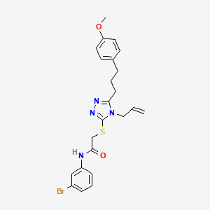 molecular formula C23H25BrN4O2S B4740101 2-({4-allyl-5-[3-(4-methoxyphenyl)propyl]-4H-1,2,4-triazol-3-yl}thio)-N-(3-bromophenyl)acetamide 