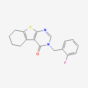 molecular formula C17H15FN2OS B4740103 3-(2-fluorobenzyl)-5,6,7,8-tetrahydro[1]benzothieno[2,3-d]pyrimidin-4(3H)-one 