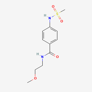 molecular formula C11H16N2O4S B4740104 N-(2-methoxyethyl)-4-[(methylsulfonyl)amino]benzamide 