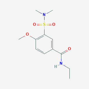 molecular formula C12H18N2O4S B4740154 3-[(dimethylamino)sulfonyl]-N-ethyl-4-methoxybenzamide 