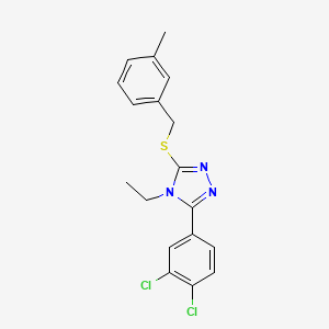 molecular formula C18H17Cl2N3S B4740205 3-(3,4-dichlorophenyl)-4-ethyl-5-[(3-methylbenzyl)thio]-4H-1,2,4-triazole 