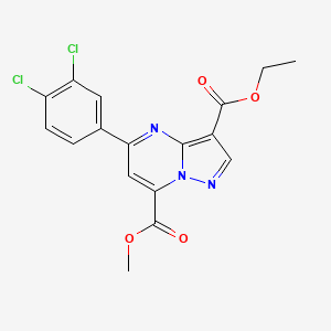 molecular formula C17H13Cl2N3O4 B4740228 3-ethyl 7-methyl 5-(3,4-dichlorophenyl)pyrazolo[1,5-a]pyrimidine-3,7-dicarboxylate 