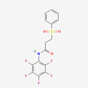 molecular formula C15H10F5NO3S B4740244 N-(pentafluorophenyl)-3-(phenylsulfonyl)propanamide 