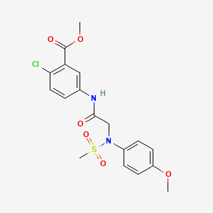 molecular formula C18H19ClN2O6S B4740245 methyl 2-chloro-5-{[N-(4-methoxyphenyl)-N-(methylsulfonyl)glycyl]amino}benzoate 
