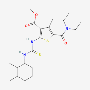molecular formula C21H33N3O3S2 B4740254 methyl 5-[(diethylamino)carbonyl]-2-({[(2,3-dimethylcyclohexyl)amino]carbonothioyl}amino)-4-methyl-3-thiophenecarboxylate 