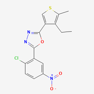 2-(2-chloro-5-nitrophenyl)-5-(4-ethyl-5-methyl-3-thienyl)-1,3,4-oxadiazole