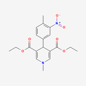 molecular formula C19H22N2O6 B4740296 diethyl 1-methyl-4-(4-methyl-3-nitrophenyl)-1,4-dihydro-3,5-pyridinedicarboxylate 