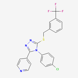 4-(4-(4-chlorophenyl)-5-{[3-(trifluoromethyl)benzyl]thio}-4H-1,2,4-triazol-3-yl)pyridine