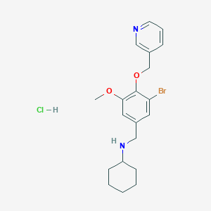 molecular formula C20H26BrClN2O2 B4740319 N-[3-bromo-5-methoxy-4-(pyridin-3-ylmethoxy)benzyl]cyclohexanamine hydrochloride 