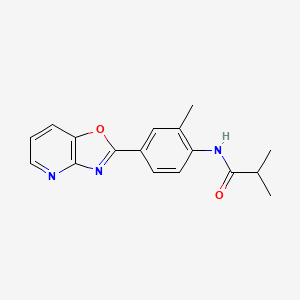 molecular formula C17H17N3O2 B4740344 2-methyl-N-(2-methyl-4-[1,3]oxazolo[4,5-b]pyridin-2-ylphenyl)propanamide 