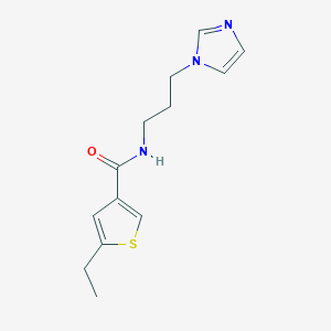 molecular formula C13H17N3OS B4740396 5-ethyl-N-[3-(1H-imidazol-1-yl)propyl]-3-thiophenecarboxamide 