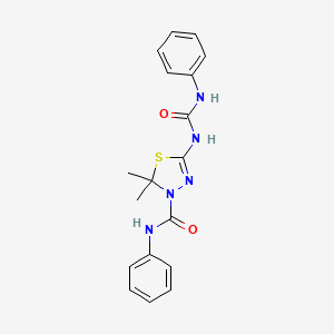 molecular formula C18H19N5O2S B4740421 5-[(anilinocarbonyl)amino]-2,2-dimethyl-N-phenyl-1,3,4-thiadiazole-3(2H)-carboxamide 