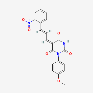 1-(4-methoxyphenyl)-5-[3-(2-nitrophenyl)-2-propen-1-ylidene]-2,4,6(1H,3H,5H)-pyrimidinetrione