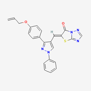molecular formula C23H17N5O2S B4740448 5-({3-[4-(allyloxy)phenyl]-1-phenyl-1H-pyrazol-4-yl}methylene)[1,3]thiazolo[3,2-b][1,2,4]triazol-6(5H)-one 
