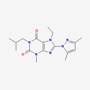 molecular formula C17H24N6O2 B4740451 8-(3,5-dimethyl-1H-pyrazol-1-yl)-7-ethyl-1-isobutyl-3-methyl-3,7-dihydro-1H-purine-2,6-dione 