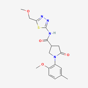 molecular formula C17H20N4O4S B4740456 1-(2-methoxy-5-methylphenyl)-N-[5-(methoxymethyl)-1,3,4-thiadiazol-2-yl]-5-oxo-3-pyrrolidinecarboxamide 