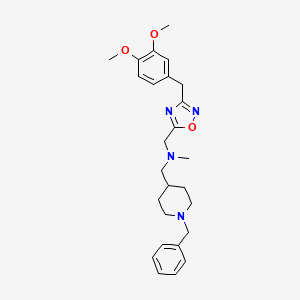 molecular formula C26H34N4O3 B4740481 1-(1-benzyl-4-piperidinyl)-N-{[3-(3,4-dimethoxybenzyl)-1,2,4-oxadiazol-5-yl]methyl}-N-methylmethanamine 