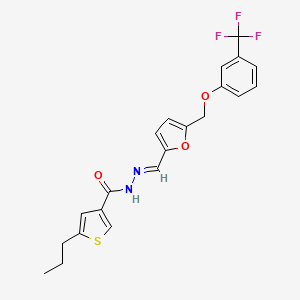 molecular formula C21H19F3N2O3S B4740488 5-propyl-N'-[(5-{[3-(trifluoromethyl)phenoxy]methyl}-2-furyl)methylene]-3-thiophenecarbohydrazide 