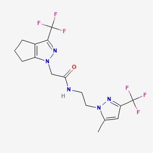N-{2-[5-methyl-3-(trifluoromethyl)-1H-pyrazol-1-yl]ethyl}-2-[3-(trifluoromethyl)-5,6-dihydrocyclopenta[c]pyrazol-1(4H)-yl]acetamide