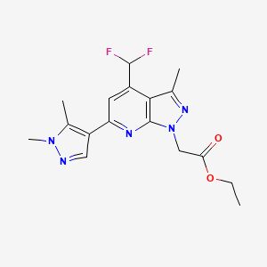 molecular formula C17H19F2N5O2 B4740509 ethyl [4-(difluoromethyl)-6-(1,5-dimethyl-1H-pyrazol-4-yl)-3-methyl-1H-pyrazolo[3,4-b]pyridin-1-yl]acetate 
