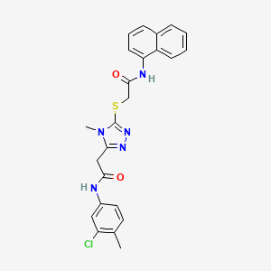 molecular formula C24H22ClN5O2S B4740511 2-[(5-{2-[(3-chloro-4-methylphenyl)amino]-2-oxoethyl}-4-methyl-4H-1,2,4-triazol-3-yl)thio]-N-1-naphthylacetamide 
