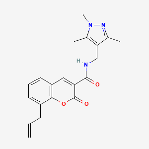 molecular formula C20H21N3O3 B4740550 8-allyl-2-oxo-N-[(1,3,5-trimethyl-1H-pyrazol-4-yl)methyl]-2H-chromene-3-carboxamide 