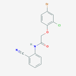 molecular formula C15H10BrClN2O2 B4740557 2-(4-bromo-2-chlorophenoxy)-N-(2-cyanophenyl)acetamide 
