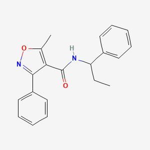 molecular formula C20H20N2O2 B4740571 5-methyl-3-phenyl-N-(1-phenylpropyl)-4-isoxazolecarboxamide 