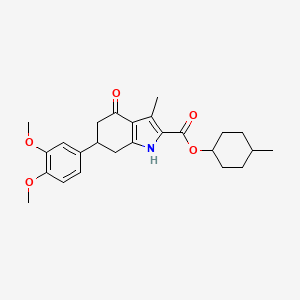 molecular formula C25H31NO5 B4740583 4-methylcyclohexyl 6-(3,4-dimethoxyphenyl)-3-methyl-4-oxo-4,5,6,7-tetrahydro-1H-indole-2-carboxylate 