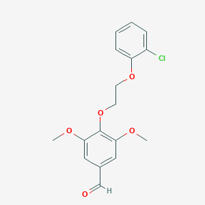 molecular formula C17H17ClO5 B4740599 4-[2-(2-chlorophenoxy)ethoxy]-3,5-dimethoxybenzaldehyde 