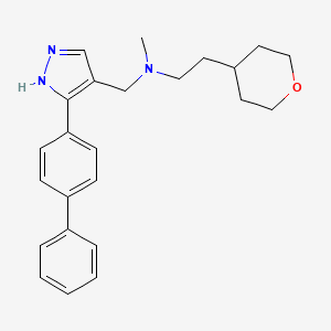 molecular formula C24H29N3O B4740608 N-{[3-(4-biphenylyl)-1H-pyrazol-4-yl]methyl}-N-methyl-2-(tetrahydro-2H-pyran-4-yl)ethanamine 