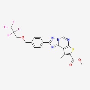 molecular formula C20H16F4N4O3S B4740612 methyl 9-methyl-2-{4-[(2,2,3,3-tetrafluoropropoxy)methyl]phenyl}thieno[3,2-e][1,2,4]triazolo[1,5-c]pyrimidine-8-carboxylate 