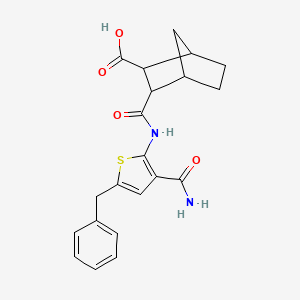 molecular formula C21H22N2O4S B4740626 3-({[3-(aminocarbonyl)-5-benzyl-2-thienyl]amino}carbonyl)bicyclo[2.2.1]heptane-2-carboxylic acid 