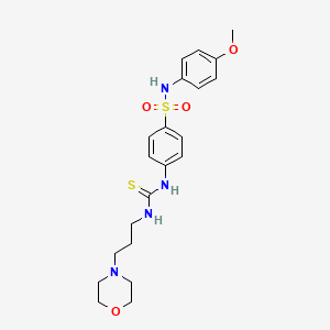 molecular formula C21H28N4O4S2 B4740639 N-(4-methoxyphenyl)-4-[({[3-(4-morpholinyl)propyl]amino}carbonothioyl)amino]benzenesulfonamide 