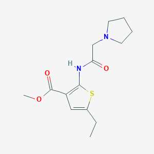 molecular formula C14H20N2O3S B4740643 methyl 5-ethyl-2-[(1-pyrrolidinylacetyl)amino]-3-thiophenecarboxylate 
