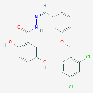 molecular formula C21H16Cl2N2O4 B4740644 N'-{3-[(2,4-dichlorobenzyl)oxy]benzylidene}-2,5-dihydroxybenzohydrazide 
