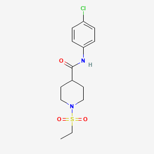 molecular formula C14H19ClN2O3S B4740653 N-(4-chlorophenyl)-1-(ethylsulfonyl)-4-piperidinecarboxamide 