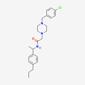 molecular formula C24H32ClN3O B4740678 2-[4-(4-chlorobenzyl)-1-piperazinyl]-N-[1-(4-propylphenyl)ethyl]acetamide 