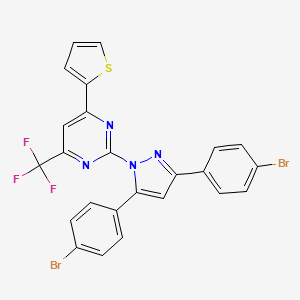 molecular formula C24H13Br2F3N4S B4740683 2-[3,5-bis(4-bromophenyl)-1H-pyrazol-1-yl]-4-(2-thienyl)-6-(trifluoromethyl)pyrimidine 