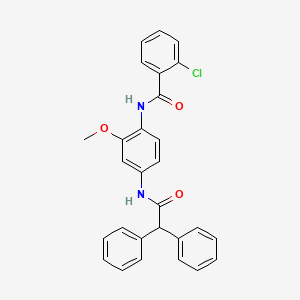 molecular formula C28H23ClN2O3 B4740697 2-chloro-N-{4-[(diphenylacetyl)amino]-2-methoxyphenyl}benzamide 