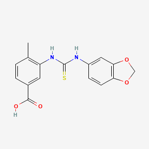 3-{[(1,3-benzodioxol-5-ylamino)carbonothioyl]amino}-4-methylbenzoic acid