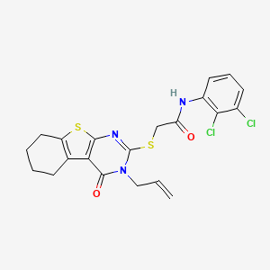 molecular formula C21H19Cl2N3O2S2 B4740722 2-[(3-allyl-4-oxo-3,4,5,6,7,8-hexahydro[1]benzothieno[2,3-d]pyrimidin-2-yl)thio]-N-(2,3-dichlorophenyl)acetamide 
