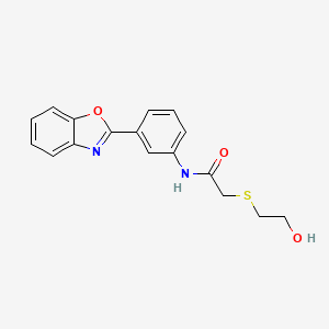 molecular formula C17H16N2O3S B4740736 N-[3-(1,3-benzoxazol-2-yl)phenyl]-2-[(2-hydroxyethyl)thio]acetamide 