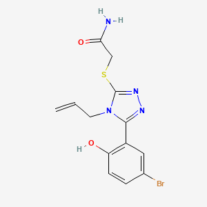 molecular formula C13H13BrN4O2S B4740737 2-{[4-allyl-5-(5-bromo-2-hydroxyphenyl)-4H-1,2,4-triazol-3-yl]thio}acetamide 